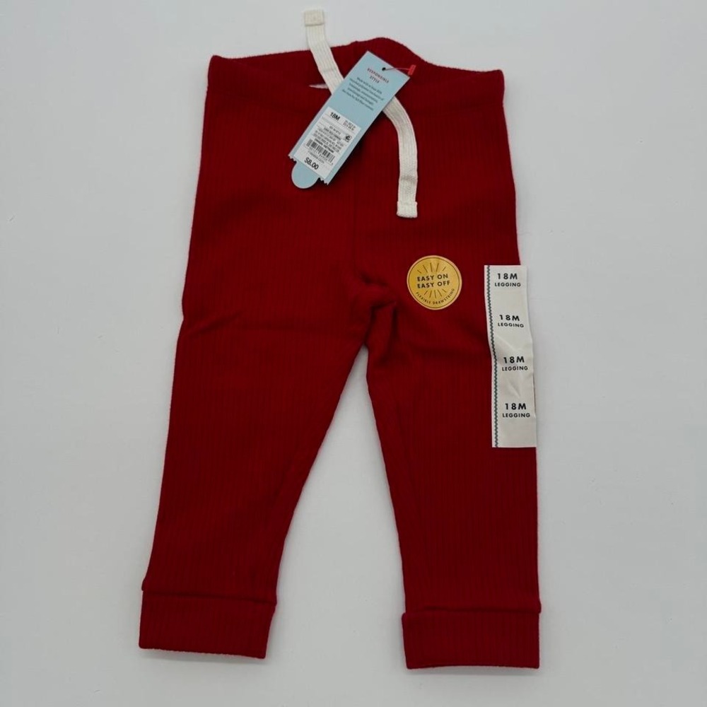 Cat & Jack Unisex Red Leggings 18 Months Toddler Pants